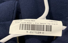 Load image into Gallery viewer, Lauren Ralph Lauren Womens Blue Back Zipper Pullover Sweater Size Medium