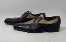 Load image into Gallery viewer, Stacy Adams Mens Brown Beige Leather Lace-Up Square Toe Oxford Shoes Size 13