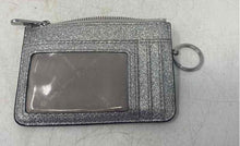 Load image into Gallery viewer, Michael Kors Womens Silver Glitter Zipper ID Window Card Holder Wallet
