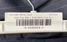 Load image into Gallery viewer, Hugo Boss Mens Blue Stripe Flat Front Straight Leg Dress Pants Size 42L