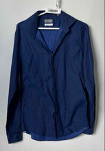 Load image into Gallery viewer, Michael Kors Mens Blue Slim Fit Stretch Collared Dress Shirt Size M 15.5 34/35
