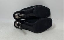 Load image into Gallery viewer, Zara Womens Black Square Toe Slip-On Stiletto Heel Mule Sandals Size EUR 36