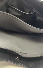 Load image into Gallery viewer, Giani Bernini Womens 4-Poster Black Pebbled Leather Double Handle Tote Handbag
