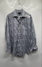 Load image into Gallery viewer, DKNY Mens Gray Printed Long Sleeve Collared Dress Shirt Size 16.5 32/33