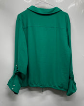 Load image into Gallery viewer, Tommy Hilfiger Womens Green Spread Collar Long Sleeve Blouse Top Size XL