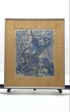 Load image into Gallery viewer, Thai Temple Rubbing Blue Rice Paper Celestial Deity Warrior Frame Wall Decor Art