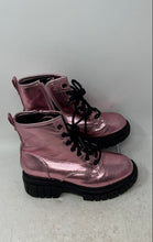 Load image into Gallery viewer, Madden NYC Kids Metallic Pink Round Toe Lace-Up Ankle Combat Boots Size 1