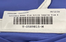 Load image into Gallery viewer, Lululemon Womens Blue Elastic Waist Skinny Leg Compression Leggings Size 4