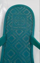 Load image into Gallery viewer, Authentic Tory Burch Womens Green Open Toe Flat Thong Sandals Size 9 Worn