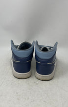 Load image into Gallery viewer, Nike Womens Air Jordan 1 Mid BQ6472-140 White Blue Lace-Up Sneaker Shoes Size 7
