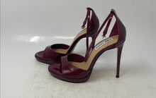 Load image into Gallery viewer, Steve Madden Womens Wiley WILE04S1 Burgundy Open Toe Ankle Strap Heels Size 6.5M