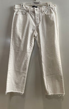 Load image into Gallery viewer, Banana Republic Womens White Denim Raw Hem Pockets Straight Jeans Pants Size 29