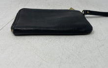 Load image into Gallery viewer, Fossil Womens Black Leather Card Holder Zipper Small Wristlet Wallet