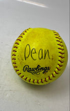 Load image into Gallery viewer, Rawlings Dream Seam Official Fast Pitch Yellow Red Signed Softball