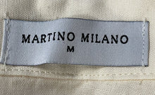 Load image into Gallery viewer, Martino Milano Mens Beige Short Sleeve Button-Up Shirt Size Medium