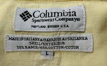 Load image into Gallery viewer, Columbia Sportswear Mens Yellow Short Sleeve Button-Up Shirt Size Large