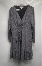 Load image into Gallery viewer, Michael Kors Womens Black White Leopard Tiered Fit & Flare Dress Size 1X