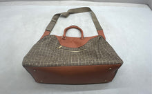Load image into Gallery viewer, Anne Klein Womens Orange & Brown Signature Print Weekender Travel Duffle Handbag
