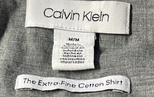 Load image into Gallery viewer, Calvin Klein Mens Blue Cotton Long Sleeve Collared Button-Up Shirt Size Medium