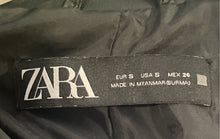 Load image into Gallery viewer, Zara Womens Black Faux Leather Asymmetric Front Zip Belted Biker Jacket Size S