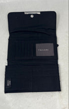 Load image into Gallery viewer, Tahari Womens Black Leather Credit Card Slots Trifold Wallet