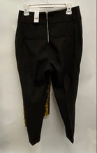 Load image into Gallery viewer, New York & Company Womens Black Gold Flat Front Back Zipper Trousers Pants Sz 6