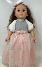 Load image into Gallery viewer, My Life Pink Glitter Dress Brown Hair 18 Inch Fashion Girl Doll