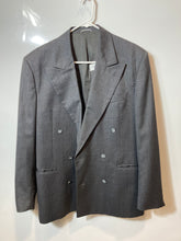 Load image into Gallery viewer, Bill Robinson Mens Gray Long Sleeve Peak Lapel Double-Breasted Blazer Size M