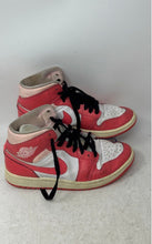 Load image into Gallery viewer, Nike Womens Air Jordan 1 Mid BQ6472-186 White Pink Lace-Up Sneaker Shoes Size 7