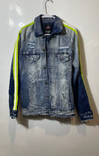 Load image into Gallery viewer, Jordan Craig Mens Blue Denim Jeans Long Sleeve Button Front Jacket Size Medium