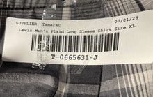Load image into Gallery viewer, Levi's Mens White Black Plaid Long Sleeve Collared Pocket Button-Up Shirt Sz XL