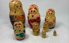 Load image into Gallery viewer, Set Of 8 Pcs Matryoshka Russian Hand Painted Floral Print Nesting Dolls