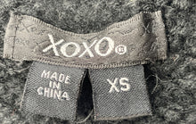 Load image into Gallery viewer, XOXO Womens Black Faux Fur Trim Knitted Open Front Cardigan Sweater Size XS
