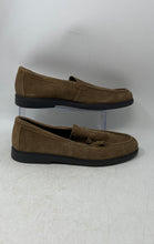 Load image into Gallery viewer, Zara Mens Brown Suede Round Toe Slip-On Tasseled Loafer Shoes Size EUR 44