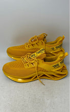 Load image into Gallery viewer, Tsiodfo Mens Yellow Low Top Lace-Up Round Toe Running Shoes Size EUR 43