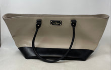 Load image into Gallery viewer, Kate Spade New York Womens Laurel Way Black Beige Leather Shoulder Tote Bag
