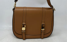 Load image into Gallery viewer, Unbranded Womens Brown Leather Adjustable Strap Flap Crossbody Purse