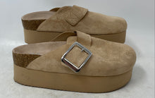 Load image into Gallery viewer, Madden NYC Womens Beige Suede Slip-On Platform Clog Sandals Size 6