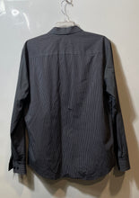 Load image into Gallery viewer, Calvin Klein Mens Black White Striped Print Slim Fit Button-Up Shirt Size L