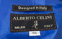 Load image into Gallery viewer, Alberto Celini Mens Blue Sleeveless Notch Lapel Button Front Suit Vest Size 42L