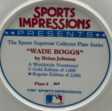 Load image into Gallery viewer, Vintage Sports Impressions Wade Boggs The Sports Superstar 1987 Boston MLB Plate