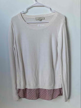 Load image into Gallery viewer, Ann Taylor Loft Womens Beige Pink Long Sleeve Round Neck Pullover Sweater Size L