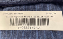 Load image into Gallery viewer, Banana Republic Mens Blue Striped Slim Fit Short Sleeve Button-Up Shirt Size XL