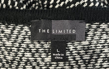 Load image into Gallery viewer, The Limited Womens Black Gray Chevron Boat Neck 3/4 Sleeve Pullover Sweater Sz L