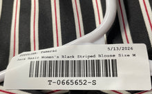 Load image into Gallery viewer, Zara Basic Womens Black Striped Long Sleeve Tie Neck Blouse Top Size M