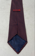 Load image into Gallery viewer, Diva Mens Navy Blue Orange Printed Silk Adjustable Formal Designer Tie