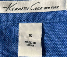 Load image into Gallery viewer, Kenneth Cole Womens Blue Linen Long Sleeve Belted Utility Jacket Size 10 w/ Tag