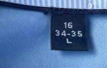 Load image into Gallery viewer, Tommy Hilfiger Mens Blue Cotton Long Sleeve Dress Shirt Size 16 34-35 L