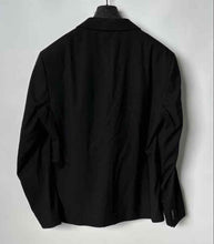 Load image into Gallery viewer, Zara Mens Black Notch Lapel Flap Pocket Two-Button Blazer Jacket Size 44