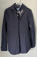 Load image into Gallery viewer, Tommy Hilfiger Mens Blue Stretch Slim Fit Long Sleeve Dress Shirt Sz M 15 32/33